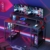Bestier Gaming-Schreibtisch mit Monitorablage, 140 cm großer Home-Office-Schreibtisch mit offenen Ablagen, Schreib-Gaming-Studientisch-Workstation für kleine Räume, Kohlefaser - 1