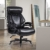 Bosmiller Bürostuhl Chefsessel 200kg Belastbarkeit Bürostuhl 200kg Ergonomischer Schreibtischstuhl Drehstuhl Leder mit Doppelt verstellbare Lendenwirbelstütze, Black 9338 - 2