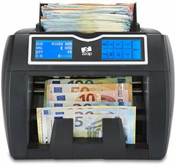 Der ZZap NC50 Banknotenzähler und Falschgelddetektor – Wert zählt EURO, GBP, CZK und PLN, 10-fache Falschgelderkennung, 1200 Banknoten/Minute und mehr! - 2