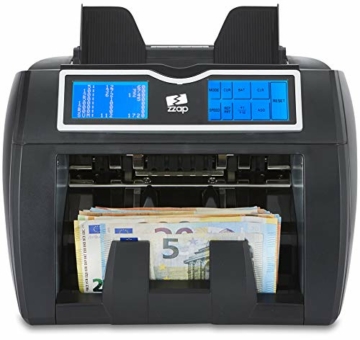 Der ZZap NC50 Banknotenzähler und Falschgelddetektor – Wert zählt EURO, GBP, CZK und PLN, 10-fache Falschgelderkennung, 1200 Banknoten/Minute und mehr! - 4