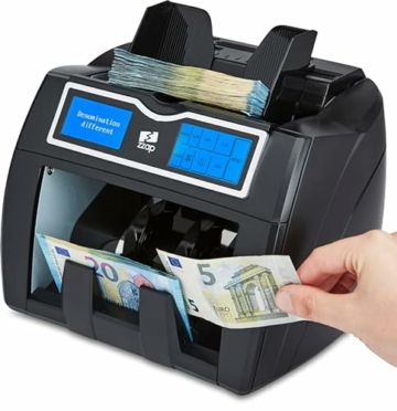 Der ZZap NC50 Banknotenzähler und Falschgelddetektor – Wert zählt EURO, GBP, CZK und PLN, 10-fache Falschgelderkennung, 1200 Banknoten/Minute und mehr! - 5