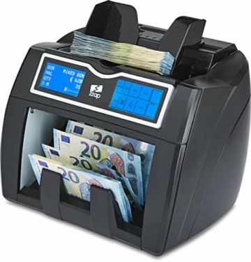 Der ZZap NC50 Banknotenzähler und Falschgelddetektor – Wert zählt EURO, GBP, CZK und PLN, 10-fache Falschgelderkennung, 1200 Banknoten/Minute und mehr! - 6