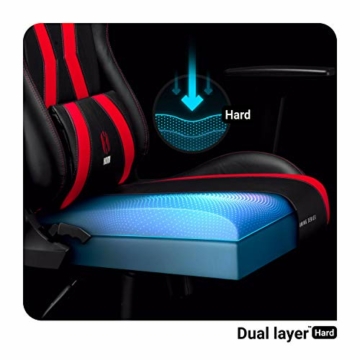 Diablo X-Horn 2.0 Gaming Stuhl Bürostuhl Gamer Chair Schreibtischstuhl 3D Armlehnen Ergonomisches Design Nacken/- Lendenkissen Kunstleder Wippfunktion Rot Normal (L) - 8