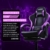 Dowinx Gaming Stuhl Ergonomischer Gamer Stuhl mit Lendenwirbelstütze, PC Bürostuhl Rückenlehne Verstellbarer Drehsessel mit Fußstütze (Schwarz&Violett - 3