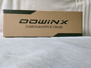 Dowinx Gaming Stuhl Racing Gamer Stuhl mit Frühling Kissen, Ergonomischer Gaming Sessel mit Massage, Bürostuhl PU Leder PC-Stuhl Verbreiterte Rückenlehne 150KG (Schwarz Grau) - 9