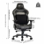 Fantasylab Gaming Stuhl 200KG Belastbarkeit Bürostuhl 200KG Verstellbare Armlehne 4D Gamer Stuhl mit Lendenwirbelstütze Chefsessel Ergonomischer Schreibtischstuhl Gaming Chair Schwarz/Grau - 3