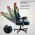 Homall Gaming Stuhl mit LED, 150 kg Belastbarkeit, Ergonomischer Bürostuhl RGB Beleuchtung und Lendenwirbelstütze, Gamer Sessel mit PU Leder - 7