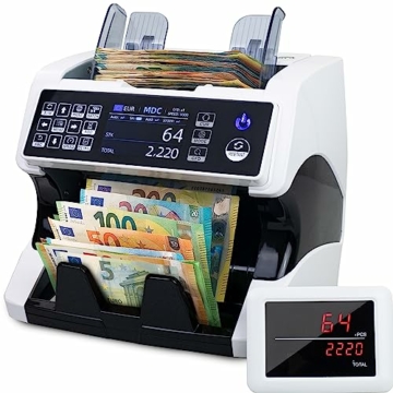 Jubula MV-500 Geldzählmaschine für gemischte Geldscheine & Falschgelddetektor | Sicher | Exakt | EUR USD GBP SEK CHF usw. | Banknotenzähler | Geldzähler | Banknotenzählmaschine | Geldscheinzähler - 1
