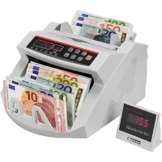 VEVOR FJ0288 Geldzählmaschine Weiß mit Echtheitprüfung Banknotenzähler 1000 Stück/min mit UV- und MG-Systeme 7 kg Geldscheinzähler mit LED Bildschirm für Euro Dollar Pfund (26 x 23,5 x 17 cm) - 1