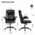 MZLEE Bürostuhl Ergonomischer Schreibtischstuhl PU Leder Drehstuhl mit hochklappbarer Armlehne, höhenverstellbar, bequem für Office Home Gaming (Schwarz) - 3