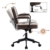 Wahson PU-Leder Bürostuhl Modern Schreibtischstuhl Drehstuhl mit Armlehne höhenverstellbar Arbeitsstuhl für Home Office/Arbeitszimmer/Schminktisch,Braun - 4
