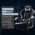 Dowinx Gaming Stuhl Ergonomischer Gamer Stuhl mit Lendenwirbelstütze, PC Bürostuhl Rückenlehne Verstellbarer Drehsessel mit Fußstütze (Schwarz&grau - 2