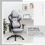 Dowinx Gaming Stuhl mit 4D-Armlehnen, Ergonomischer Gamer Stuhl mit Fußstütze Bürostuhl PU Leder, Bequeme Lordosenstütze Groß und hoch Gaming Sessel 180KG Grau - 8