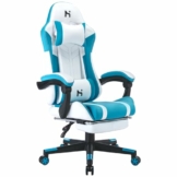 HLONONE Gaming Stuhl, Bürostuhl Ergonomisch, Gamer Stuhl Höhenverstellbar, PC Stuhl mit Kopfstütze, Lendenkissen und Armlehnen, Rückenlehne verstellbar 90-135°, Tragfähigkeit 200 kg - 1