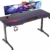 Homall Gaming Tisch Gaming Schreibtisch Gamer Computertisch Ergonomischer PC Tisch mit Getränkehalter und Kopfhörerhalter T-Förmiger (Schwarz, 180 x 60 cm) - 1