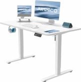 JUMMICO Höhenverstellbarer Schreibtisch 100x60 cm Schreibtisch Höhenverstellbar Elektrisch Ergonomischer Steh-Sitz Tisch Computertisch Höhenverstellbar Stehschreibtisch Adjustable Desk(Weiß) - 1