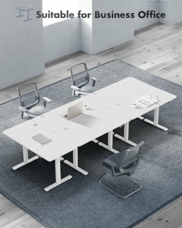 JUMMICO Höhenverstellbarer Schreibtisch 100x60 cm Schreibtisch Höhenverstellbar Elektrisch Ergonomischer Steh-Sitz Tisch Computertisch Höhenverstellbar Stehschreibtisch Adjustable Desk(Weiß) - 6