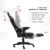 Trisens Gaming Stuhl im modernen Racing-Design mit ausziehbarer Fußstütze Gaming Chair mit verstellbaren Design Armlehnen ergonomischer Schreibtischstuhl mit extra Stützkissen, Farbe:Schwarz/Grau - 6