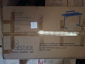 Bestier Gaming Schreibtisch mit LED, Gaming Tisch mit Monitorständer, Getränkehalter, Kopfhörerhaken, PC Tisch,Kleiner Computertisch für Büro,Schlafzimmer, 106 x 50cm (Schwarzes Carbonfaser-Design) - 11