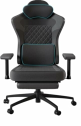 JUMMICO Gaming Stuhl Stoff Memory Schaum, Atmungsaktiver Bürostuhl,Gaming Sessel mit Fußstütze，Ergonomischer PC Stuhl,Gamer Stuhl Bürostuhl 150 kg Belastbarkeit - 1