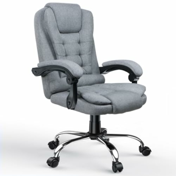 naspaluro Ergonomischer Bürostuhl, Schreibtischstuhl mit Hoher Rückenlehne und Höhenverstellbar, Chefsessel, Liegestuhl für Büro, Zuhause - 1