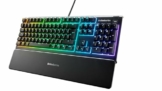 SteelSeries Apex 3 - Gaming Tastatur - 10-Zonen RGB-Beleuchtung - Premium magnetische Handballenauflage - Deutsches (QWERTZ) Layout - 1