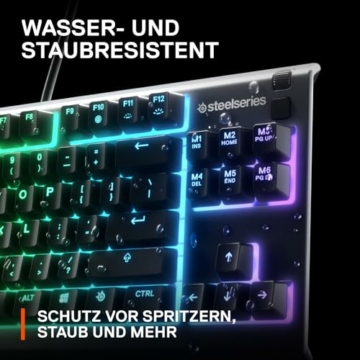 SteelSeries Apex 3 TKL - RGB Gaming-Tastatur - Kompakter Tenkeyless-Formfaktor - 8-Zonen-RGB-Beleuchtung - Deutsches (QWERTZ) Layout - 5